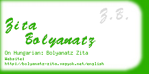 zita bolyanatz business card